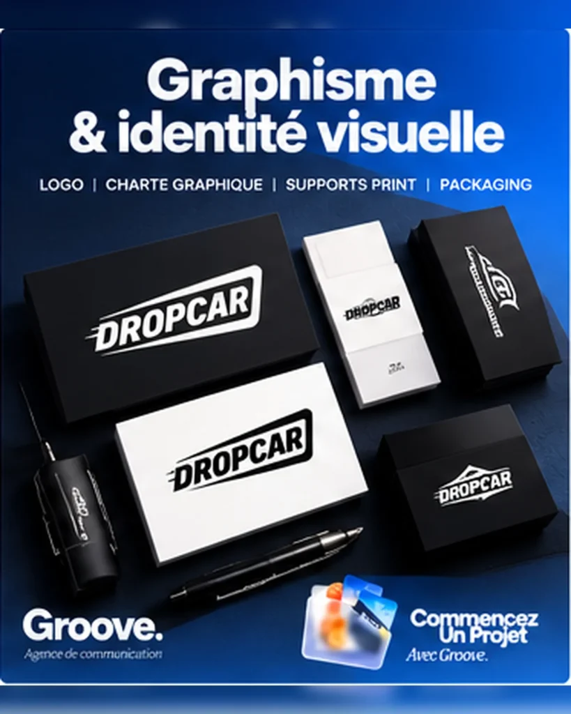 Graphisme et identité visuelle : logo, charte graphique, print – Agence Groove
